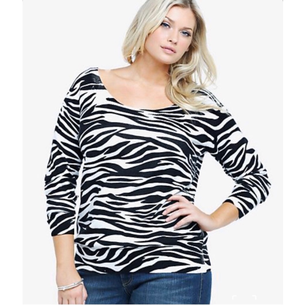 TORRID Zebra Print Pullover Sweater